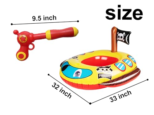 Big Summer Pool Floats Kids with Water Gun, Pirate Ship Float for Toddler, Blow Up Swimming Pool Toys, Summer Fun Pool Inflatables Floaties for Boys Girls and Child, Outdoor Water Toys for Kids Ages 3-5 4-8 - Image 5