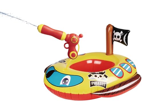 Big Summer Pool Floats Kids with Water Gun, Pirate Ship Float for Toddler, Blow Up Swimming Pool Toys, Summer Fun Pool Inflatables Floaties for Boys Girls and Child, Outdoor Water Toys for Kids Ages 3-5 4-8 - Image 3