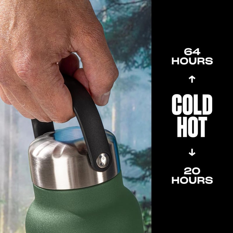 S'well Recycled Stainless Steel Explorer with Insulated Lid and Handle, 40oz, Green Jasper, Triple Layered Vacuum Insulated Containers Keeps Drinks Cold for 54 Hours and Hot for 12 - Image 1