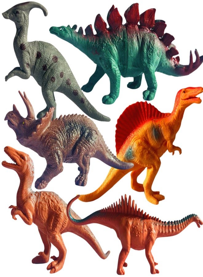 Mallexo Realistic Big Dinosaur Figure Toy Set for Kids 3+ | Set of 6PCs T-rex Dinosaurs Animal Playset Toys for Boys and Girls Dino Animal Action Figurine Decoration Items Birthday Gift for Childrens - Image 1