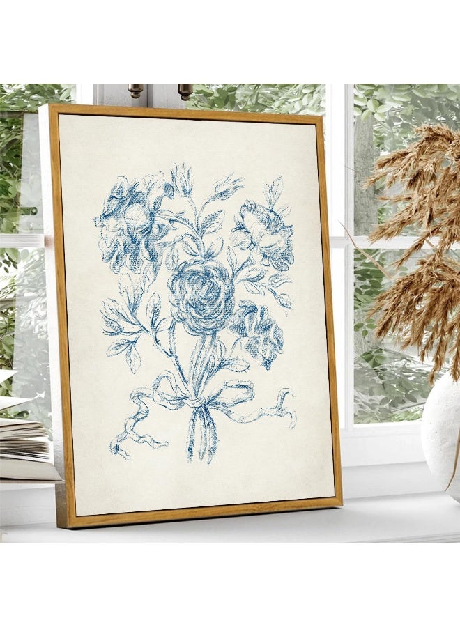 KBKBART Vintage Wall Art - Blue Rose - Image 4