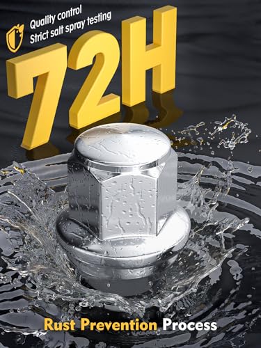 MIKKUPPA ميكوبّا M12x1.5 صمولة لوج كبيرة من الكروم بتصميم OEM قطعة واحدة بديلة لعجلات فورد إيسكيب 2001-2022، فورد فوكس 2000-2018، فورد فيوجن 2006-2020 - Image 3