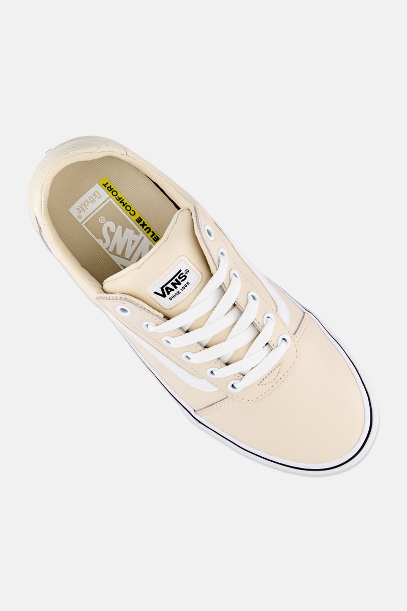 VANS أحذية تزلج نسائية فاخرة مزودة بأربطة، كريمي - Image 3