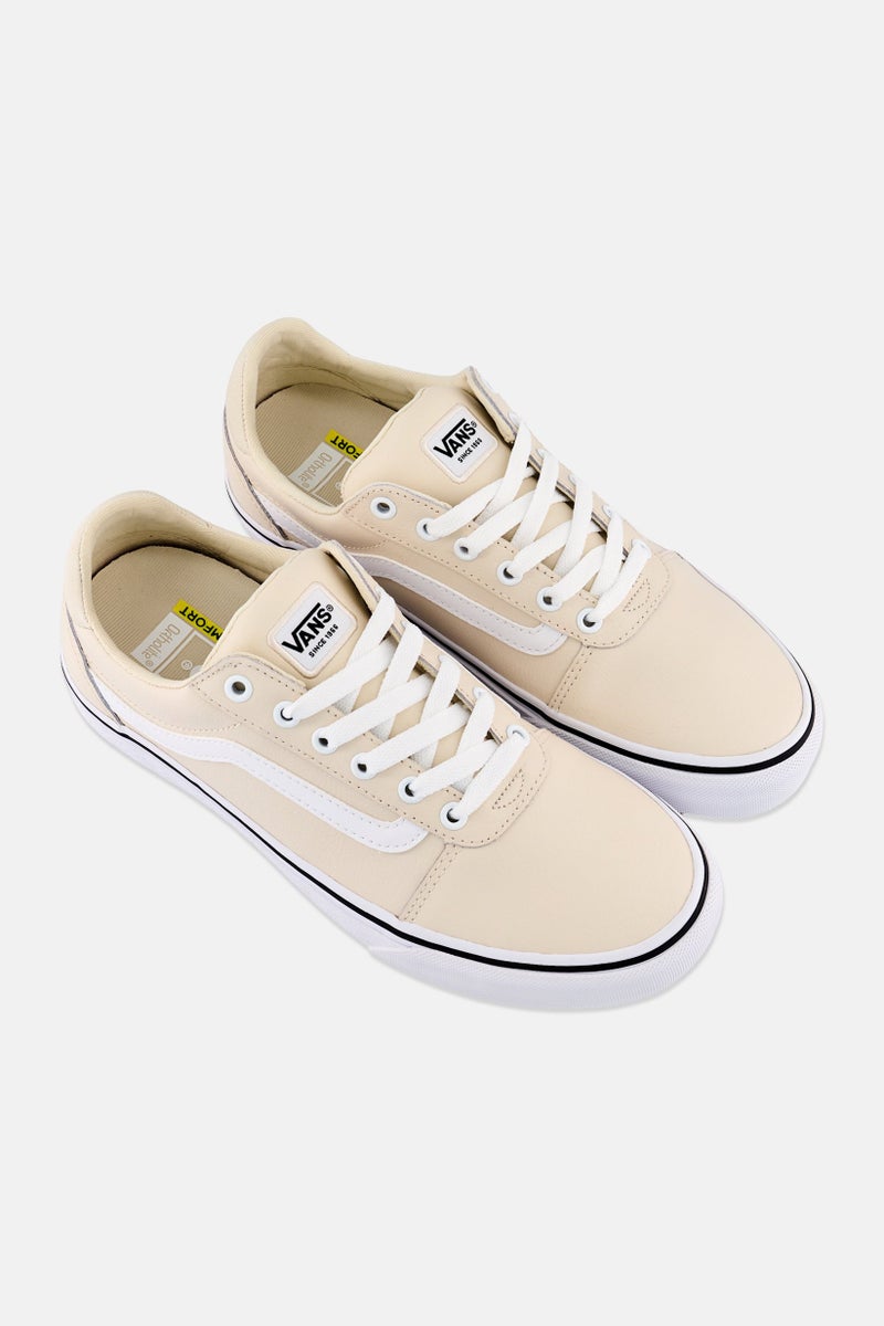 VANS أحذية تزلج نسائية فاخرة مزودة بأربطة، كريمي - Image 4