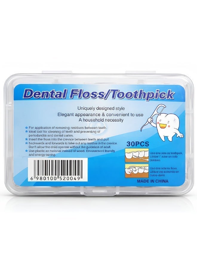 Dental Floss Picks for Oral Care, Dual-Function Toothpicks and Dental Flossers for Plaque and Food Residue Removal, Practical and Easy-to-Use Alternative to Traditional Floss (Multi-Color)-30 pc - Image 2