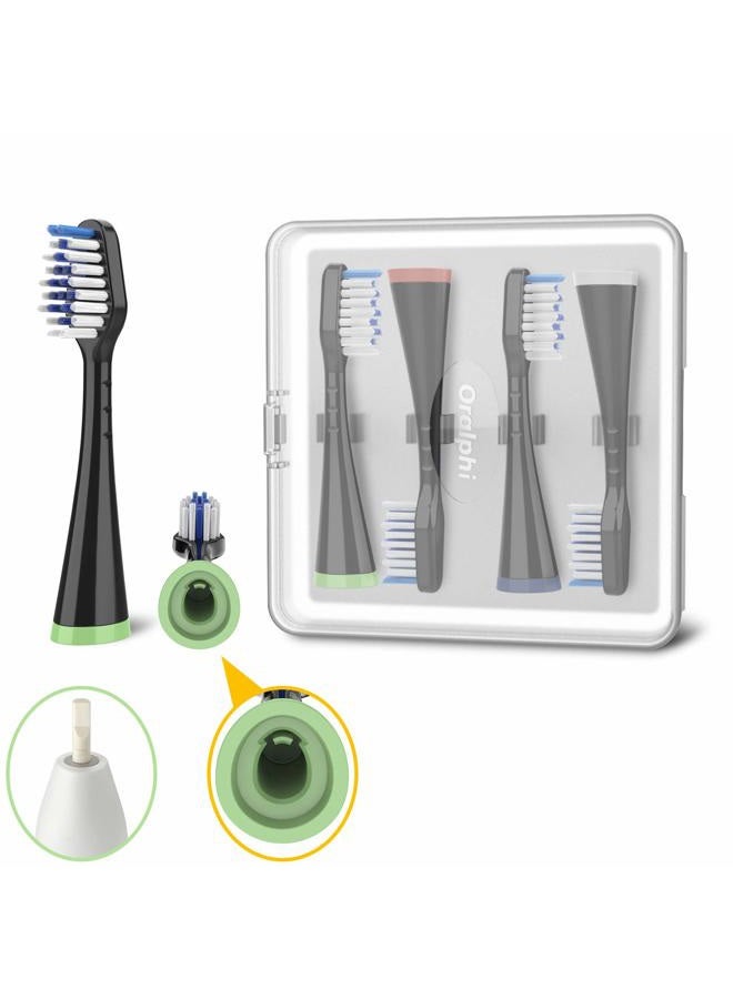 Oralphi Brush Heads for Waterpik Complete Care 5.0/9.0 (4-Pack, Black) - Image 1