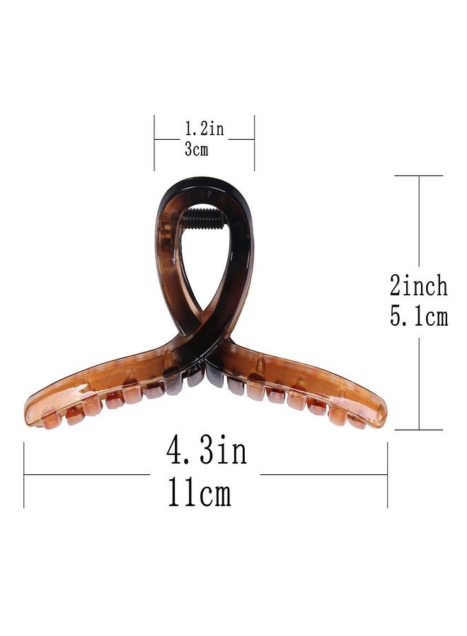 minihope 6 Pack Plastic Hair Claw Clips 3 Styles Nonslip Large Banana Clip Hair Clamps Perfect Jaw Hair Clips for Women Girls Accessories for Thin Thick Curly Hair Claws (2 colors) - Image 2