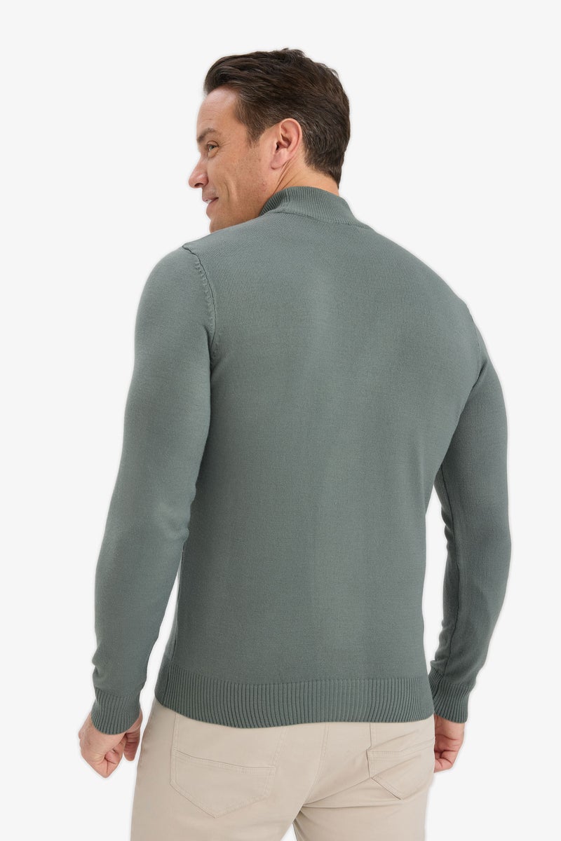 DeFacto Green Man Slim Fit Turtleneck Knitwear Pullover Casual - Image 5