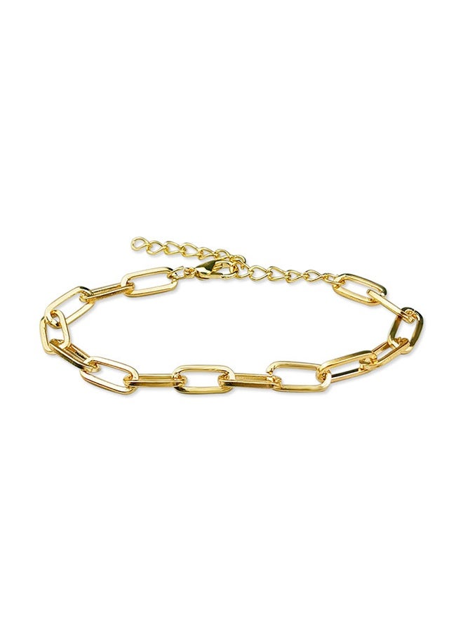 سوار للنساء مطلي بالذهب عيار 14 قيراط بسلسلة رقيقة، مجوهرات بسيطة لطيفة مصنوعة يدويًا ومينيمالية لها، سوار سلسلة ذهبية. - Image 1