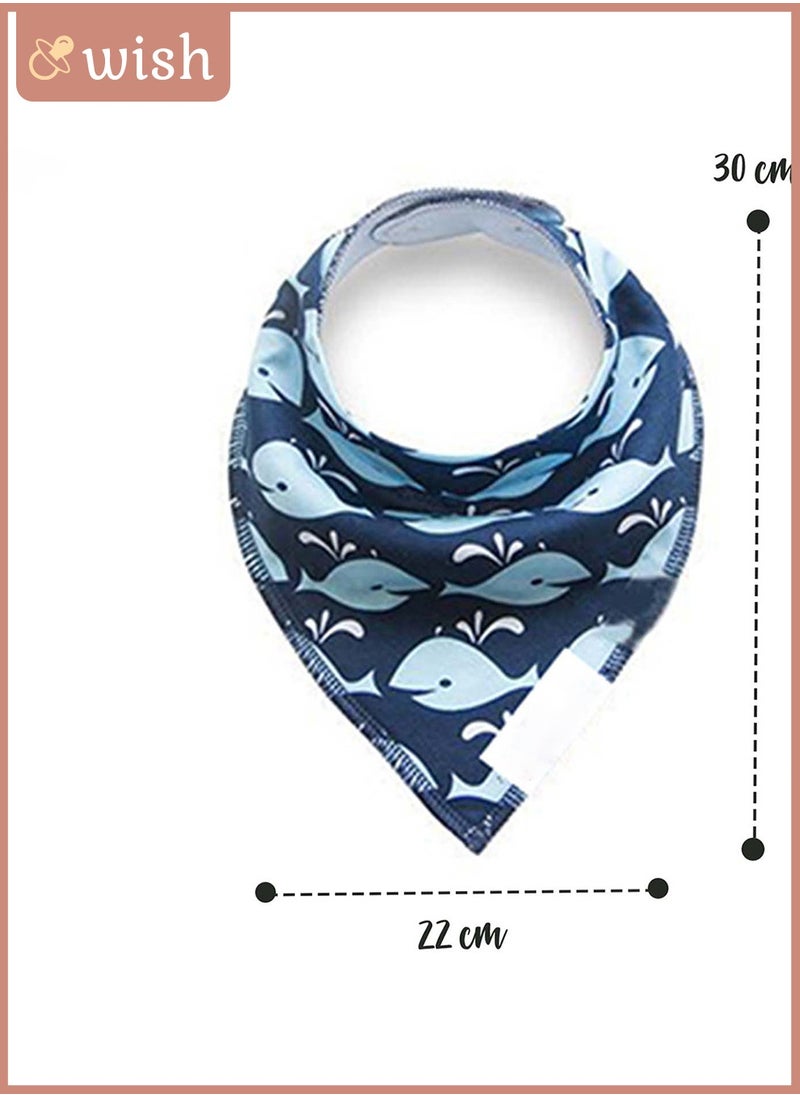 Wish Pack Of 4 Bandana Bibs - Organic Cotton - Anchor Ships  - Image 2