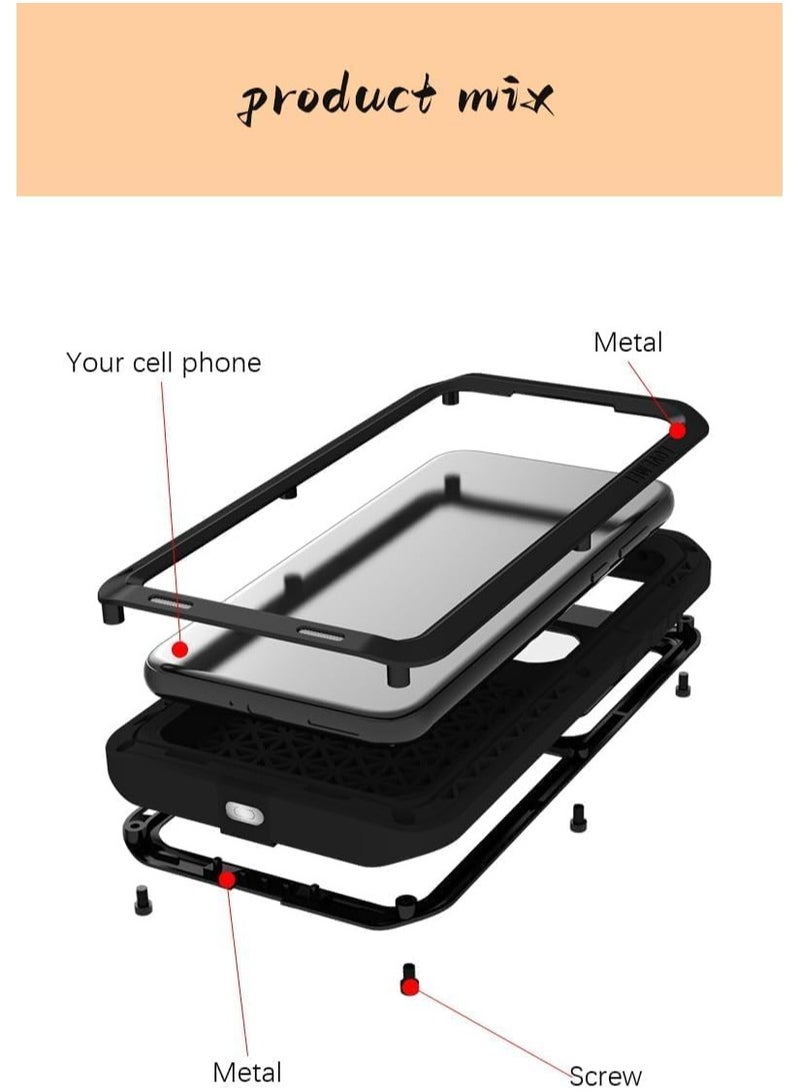 عام حافظة متينة لكامل الجسم متوافقة مع هواوي بورا 70 برو ، متينة ، ألمنيوم ، مقاومة للصدمات ، مقاومة للثلج ، بدون واقي شاشة ، تدعم الشحن اللاسلكي - Image 2