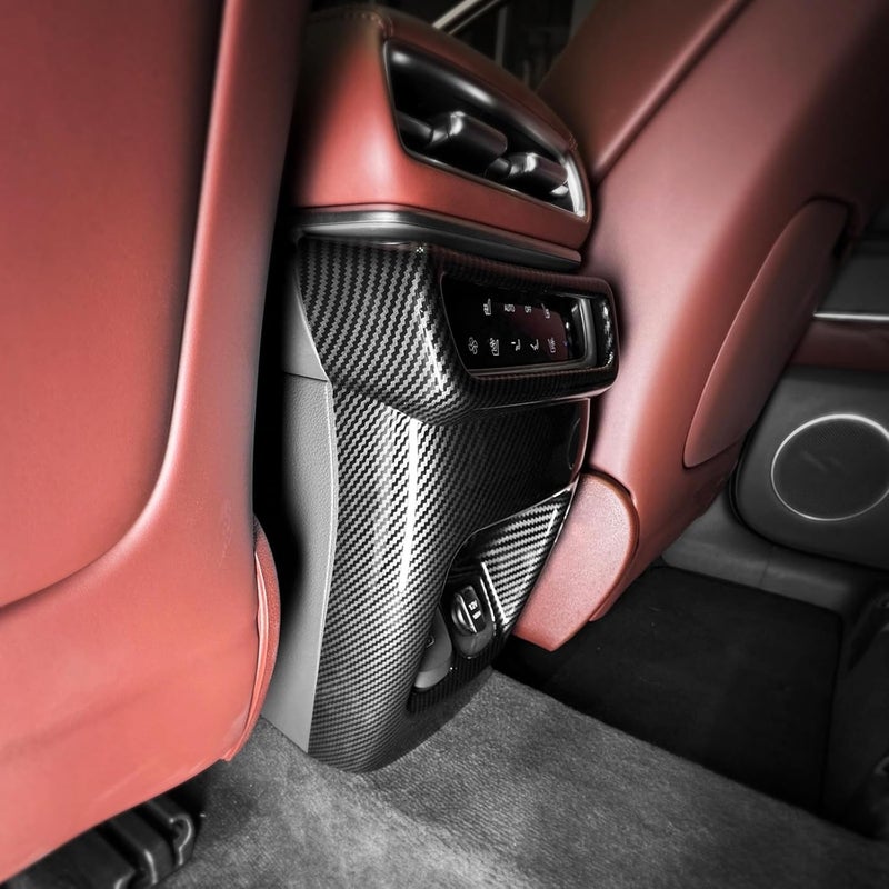 JUIVEEL Car Rear Air Vent Outlet Cover for Genesis GV80 2025 - Carbon Fiber Style - Image 4