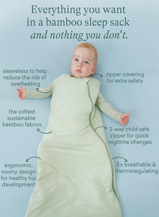 PurComfy Supersoft Sleep Sack 1.0 TOG, Premium Bamboo Viscose Baby Sleeping Bag, 2-Way Safe Zipper Sleep Sacks 6-15 Months (Sage) - Image 2