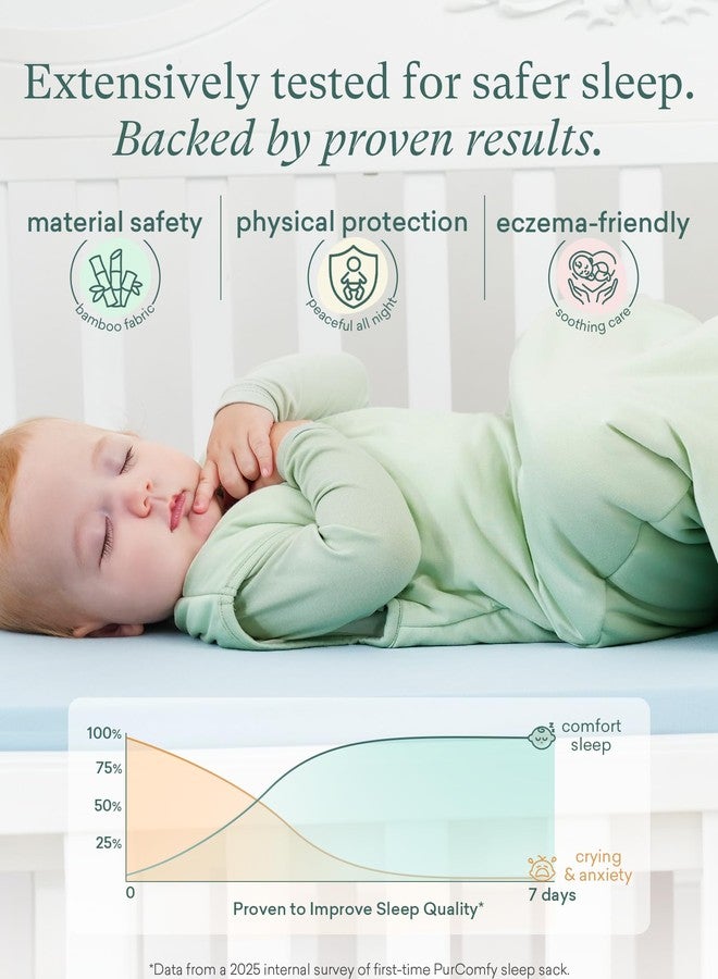 PurComfy Supersoft Sleep Sack 1.0 TOG, Premium Bamboo Viscose Baby Sleeping Bag, 2-Way Safe Zipper Sleep Sacks 6-15 Months (Sage) - Image 5