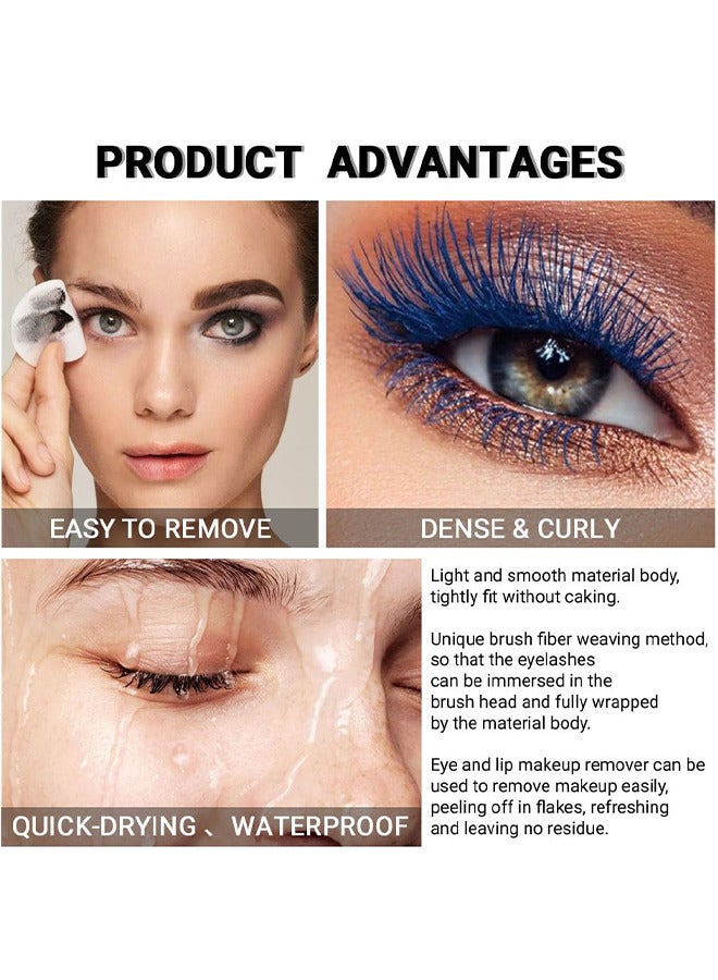 Maxfine Extreme Big 5D Volume Lash Mascara Fiber Lash Extensions Colored Mascara Long Lasting Smudge Proof Non Clumping Curling Voluminous Mascara For Lengthening Charming Lashes - Blue  - Image 4