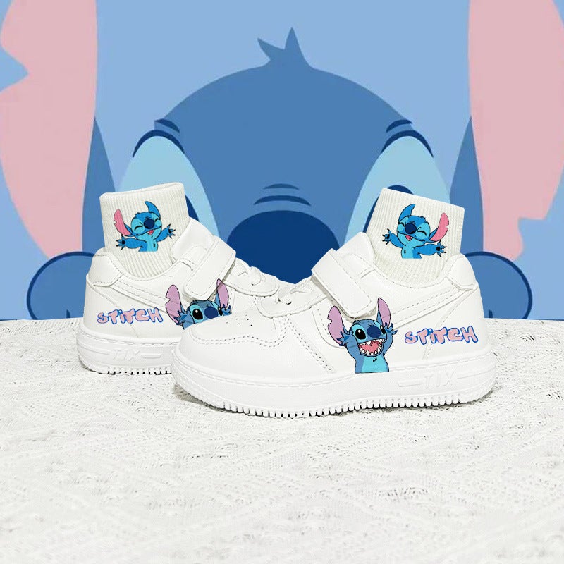 2025 Kidsren'S Shoes White Shoes Export Men And Women Cartoon Leather Boys And Girls White Sneakers Kidsren'S School Boys Breathable - Image 3