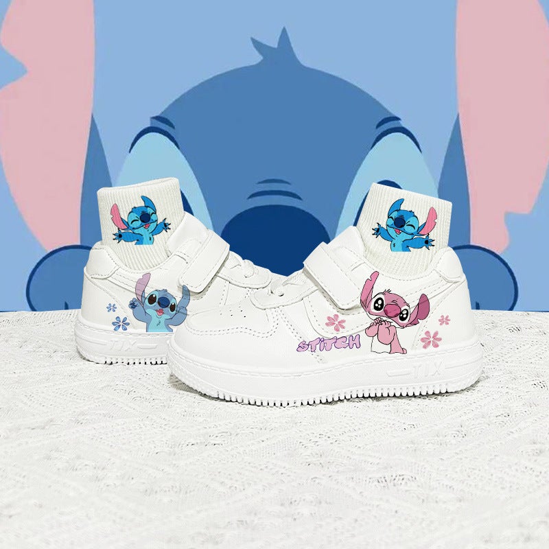 2025 Kidsren'S Shoes White Shoes Export Men And Women Cartoon Leather Boys And Girls White Sneakers Kidsren'S School Boys Breathable - Image 2
