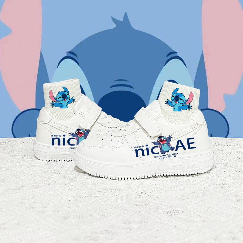 2025 Kidsren'S Shoes White Shoes Export Men And Women Cartoon Leather Boys And Girls White Sneakers Kidsren'S School Boys Breathable - Image 4