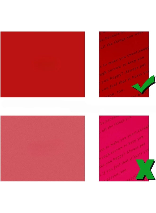 ورق فلتر جل ملون مقاس 19.6 بوصة × 15.7 بوصة، فلتر إضاءة جل لتصحيح إضاءة استوديو التصوير، ضوء رأس أحمر، مصباح يدوي ستروب (اللون: أحمر) - Image 2