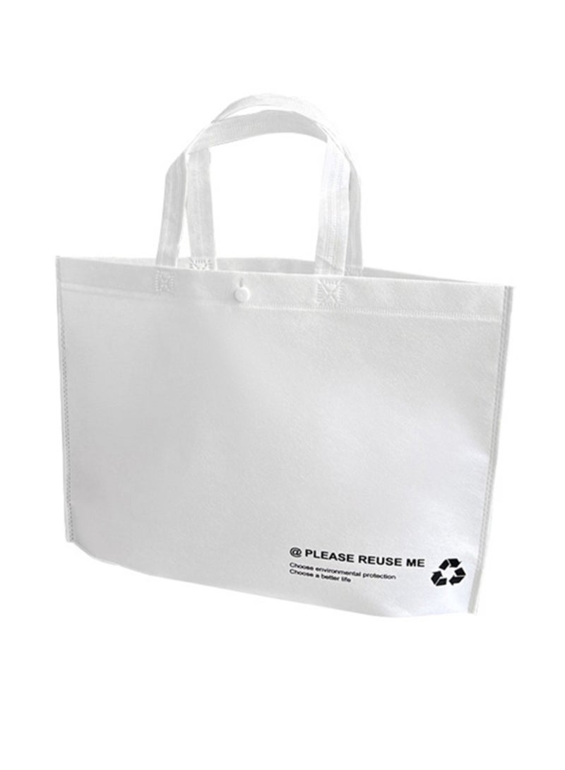AVACraft 15 Reusable Totes Bags with Handles - Durable, Foldable, Washable, Reusable Grocery Bags - Non Woven Grocery  Bags for Shop Events & Apparel Retail Store,White,42x10x32cm  - Image 1