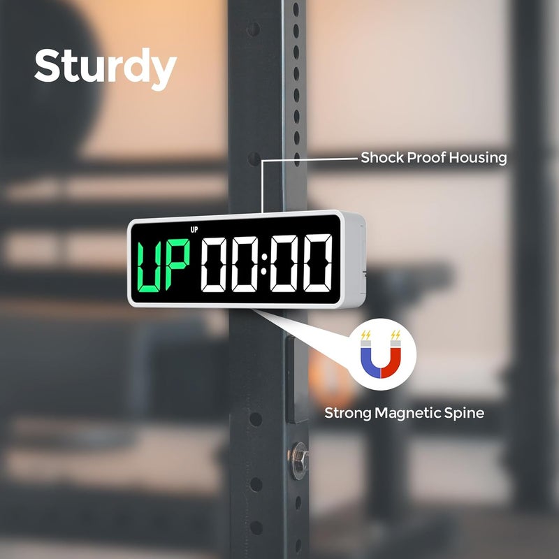 REACHER Portable Gym Timer Clock - Countdown/UP Stopwatch with Strong Magnet and Adjustable Volume - Image 4