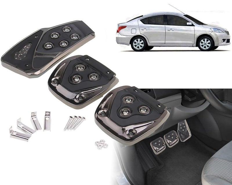 Selifaur - 3 Pcs Black Non-Slip Manual Car Pedals kit Pad Covers Set for Nissan Sunny - Image 1