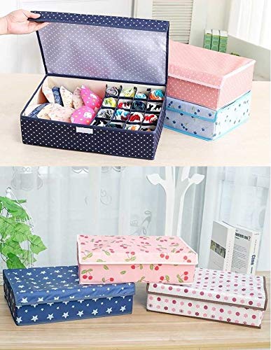 Unyks Star Unyks Star PREMIUM 161 Multi Compartment Cell Foldable Storage BoxCloset OrganizerNonSmell Drawer Organizer Underwear Closet Storage for Socks Bra Panty Tie Scarf etc Pink Candy  - Image 5