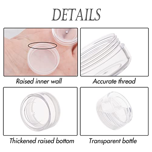 ZEJIA 3 Gram Sample Containers with Lids 200 Count Tiny Sample Jars 3ML Makeup Cosmetic Containers for Lip Balms Lotion Powder Beauty ProductsClear Lids - Image 5