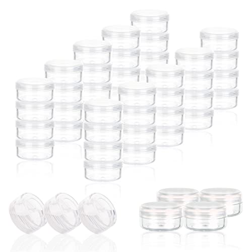 ZEJIA 3 Gram Sample Containers with Lids 200 Count Tiny Sample Jars 3ML Makeup Cosmetic Containers for Lip Balms Lotion Powder Beauty ProductsClear Lids - Image 2