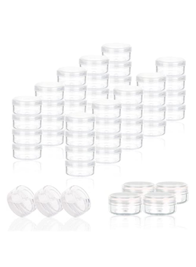 ZEJIA 3 Gram Sample Containers with Lids 200 Count Tiny Sample Jars 3ML Makeup Cosmetic Containers for Lip Balms Lotion Powder Beauty ProductsClear Lids - Image 1