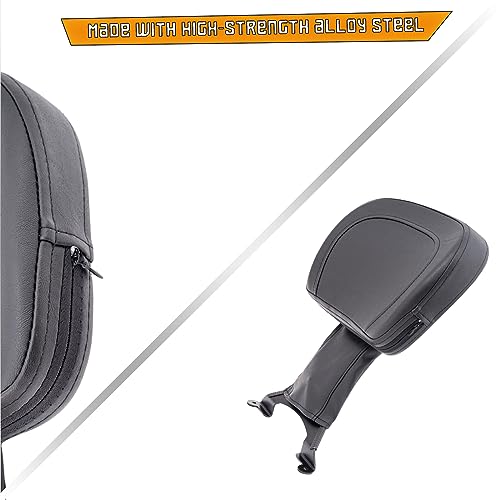 Kinglemc Adjustable Driver Rider Touring Backrest for Suzuki Boulevard M109R 2006-2019 (Black-Nod-Studded) - Image 4