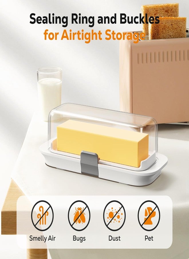 Pisol Butter Dish with Lid for Countertop and Refrigerator Door Shelf, Airtight Butter Keeper Container, Butter Holder for East/West Coast Butter, BPA-free, Microwave/Dishwasher Safe - Image 4