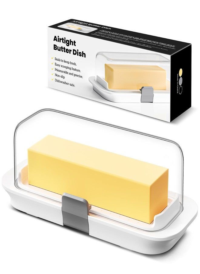Pisol Butter Dish with Lid for Countertop and Refrigerator Door Shelf, Airtight Butter Keeper Container, Butter Holder for East/West Coast Butter, BPA-free, Microwave/Dishwasher Safe - Image 1