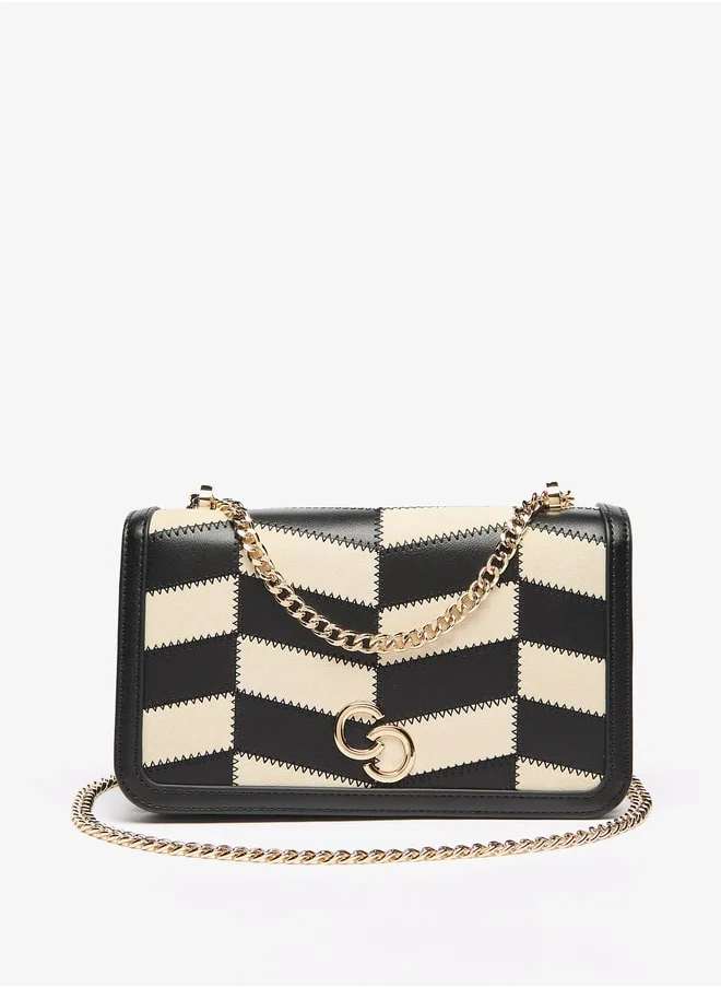 Celeste Women's Colourblock Crossbody Bag with Chain Strap and Magnetic Closure