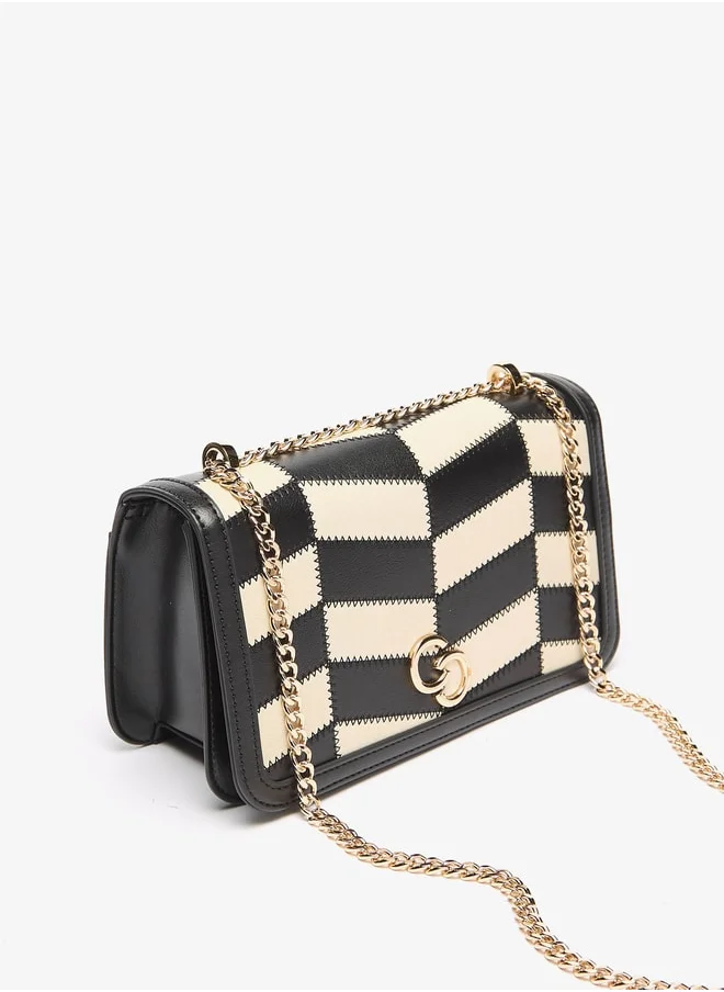 Celeste Women's Colourblock Crossbody Bag with Chain Strap and Magnetic Closure