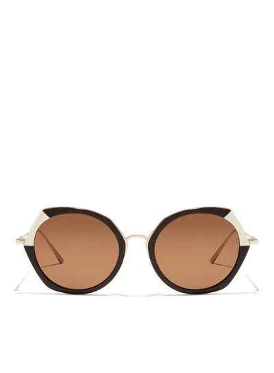 30Sundays MARAIS - La French Collection Women Brown Sunglasses - Frame Material: Metal + Acetate - Lens Color: Brown- Frame Color: Brown - Full Rim