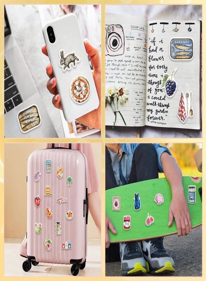 MKZ 100 PCS Vintage Aesthetic Stickers Cute Coquette Stickers Food Sticker Journaling Scrapbooking Sticker Pack for Adult - Image 4