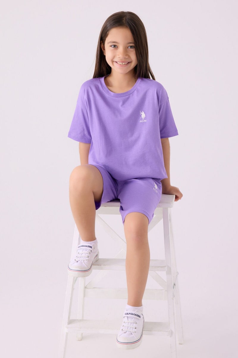 U.S. Polo Assn. Girls Lavender Bermuda Set  - Image 3