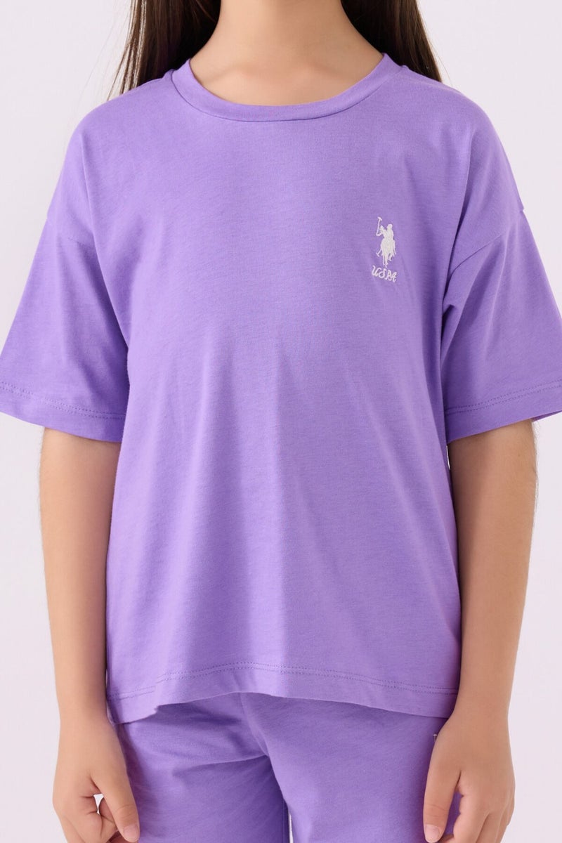 U.S. Polo Assn. Girls Lavender Bermuda Set  - Image 4