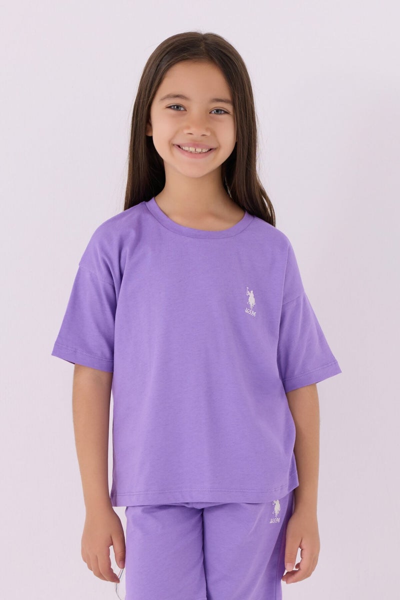 U.S. Polo Assn. Girls Lavender Bermuda Set  - Image 2