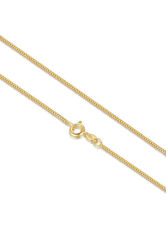 GYUYCW 14K Gold Necklaces for Women 1mm Thin Box Chain Necklace 18in - Image 1