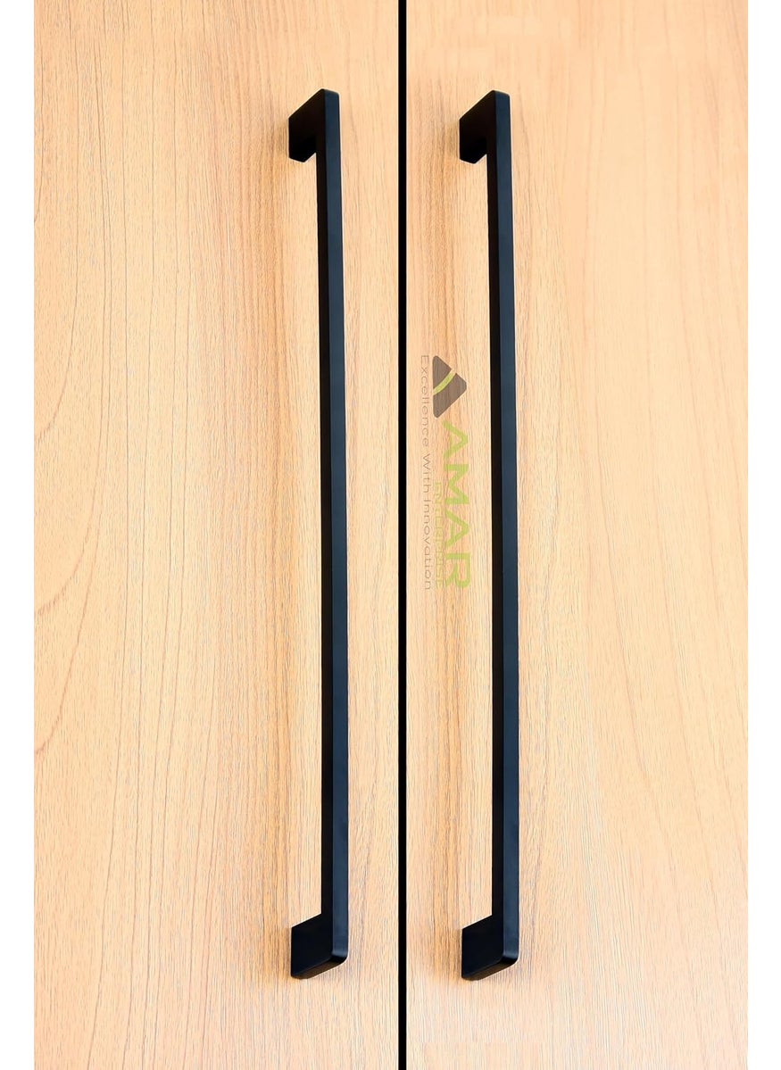 AMAR ENTERPRISE AMAR ENTERPRISE Stainless Steel 18 Inches Kitchen Cabinet Drawer Handles Dark Matt Black Handles Furniture Door Pull Handles Pack of 6 Pieces  - Image 2