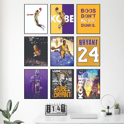 BigWig Prints Kobe Bryant Poster - Kobe Poster, Bryant Wall Art For Bedroom, Lakers Basketball Art For Boys Room Decor, Sports Gifts, Legendary Basketball Player Wall Decor - Unframed Set Of 9 (8x10) - Image 3