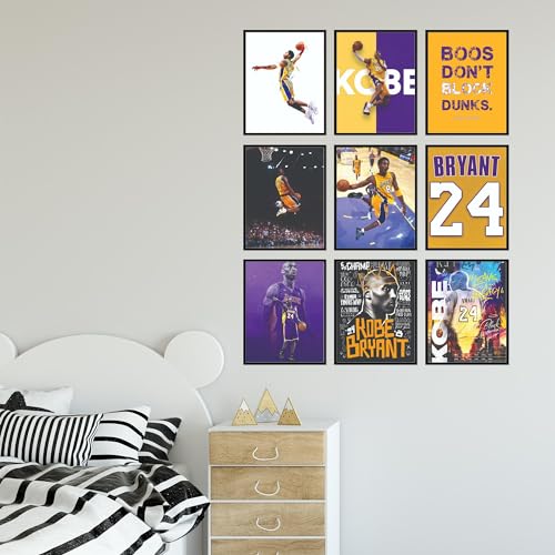 BigWig Prints Kobe Bryant Poster - Kobe Poster, Bryant Wall Art For Bedroom, Lakers Basketball Art For Boys Room Decor, Sports Gifts, Legendary Basketball Player Wall Decor - Unframed Set Of 9 (8x10) - Image 4