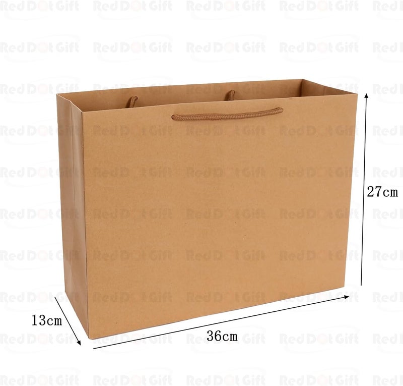 Red Dot Gift® 10 Pack Kraft Paper Gift Bags - Heavy Duty 250GSM with Rope Handles - Image 2