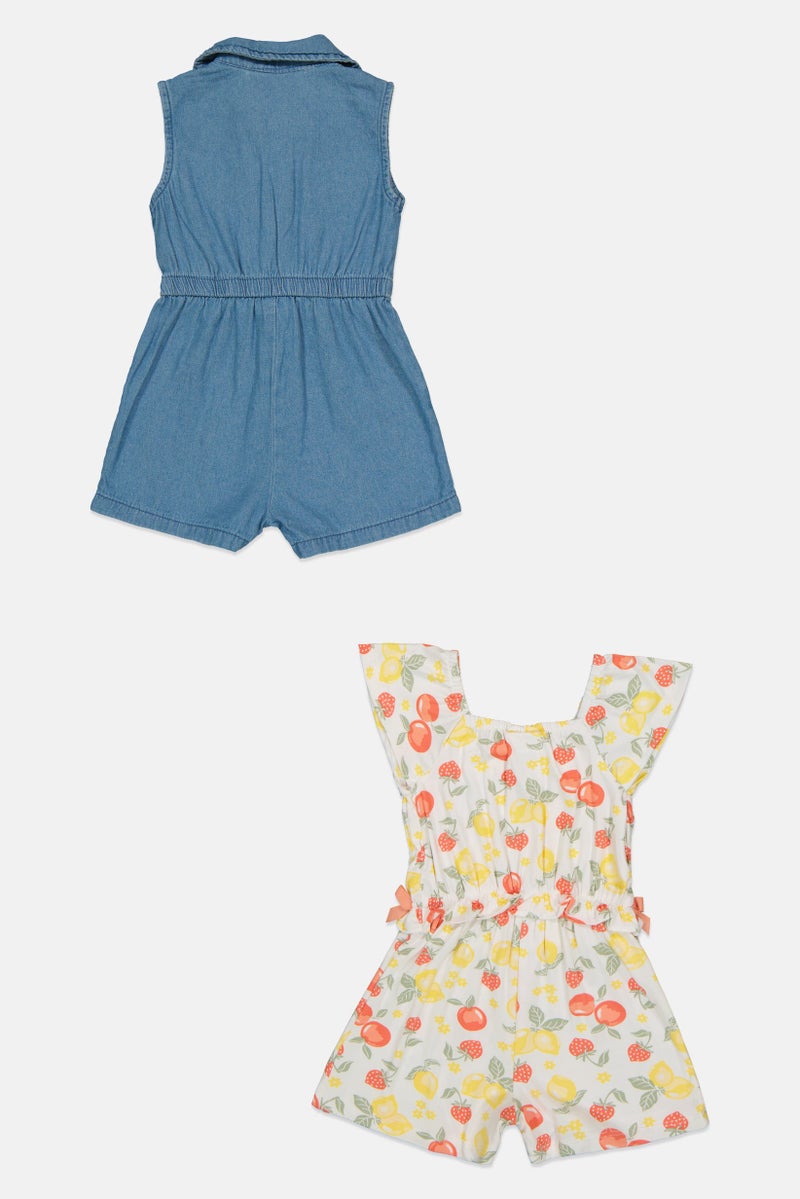 little lass Toddlers Girl 2 Pcs Playsuit Set, Multicolor - Image 3