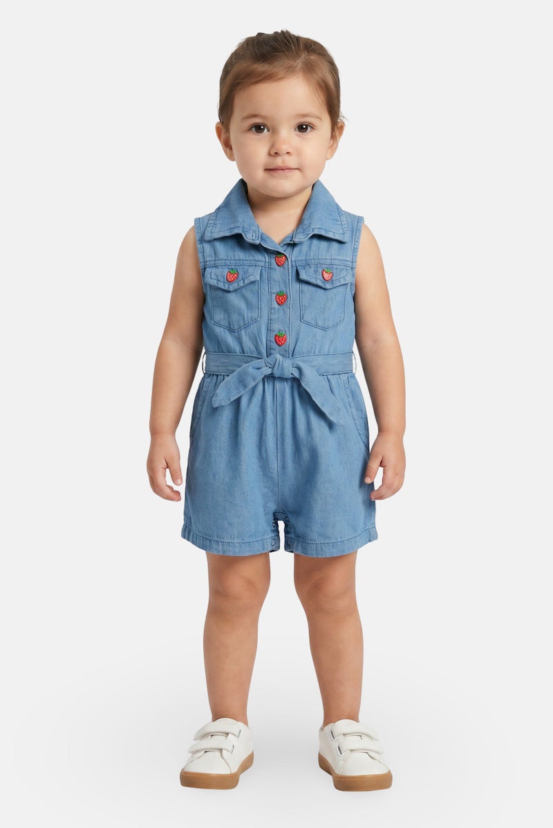 little lass Toddlers Girl 2 Pcs Playsuit Set, Multicolor - Image 1