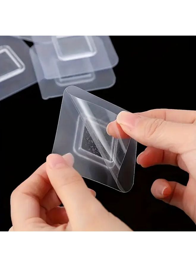 Transparent Plastic Wall Hooks Waterproof Adhesive No Drill Installation Space Saving - Image 1