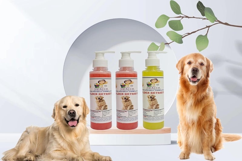 SWACCH Premium Shampoo for Golden Retriever 200ML Combo Pack of 3 Jasmine Strawberry Lemon - Image 2