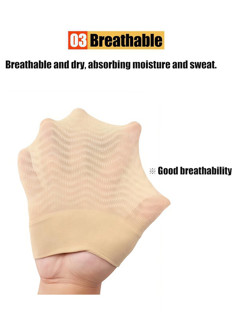 زوجان من أكمام الذراع العلوية من الأكريليك لتنحيف الذراعين، أكمام تغطية وشم لتدريبات الذراع للنساء، أكمام تغطية وشم لتدريبات اللياقة البدنية الرياضية للنساء (أسود ولون البشرة) - Image 4